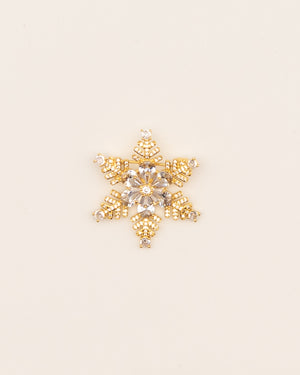 Snowflake Crystal Floral Brooch