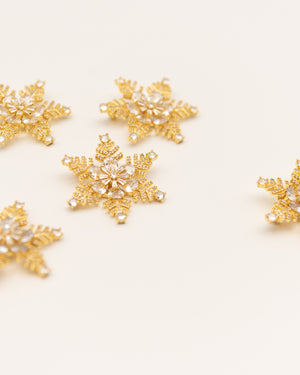 Snowflake Crystal Floral Brooch